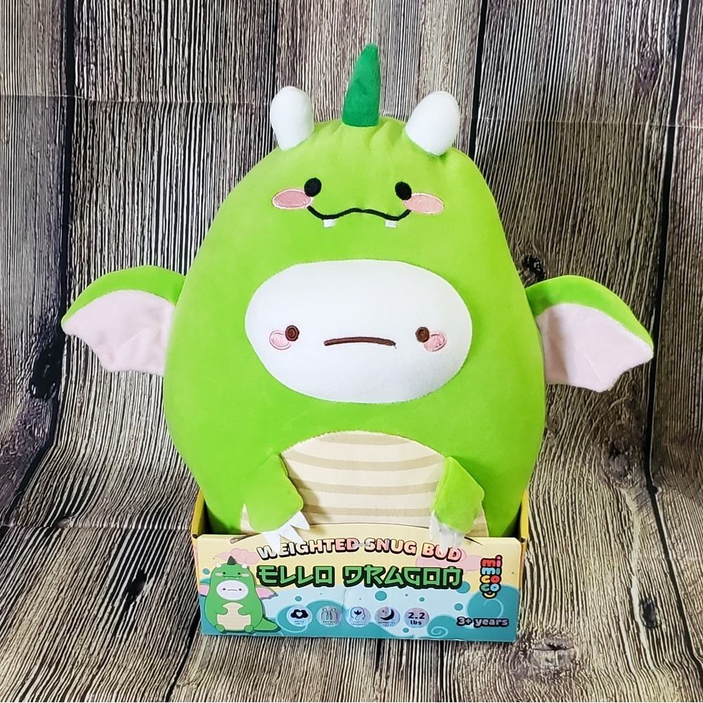 Dragon Pillow Stuffed Animal Plush NEW Weighted Snug Bud Doll ELLO DRAGON